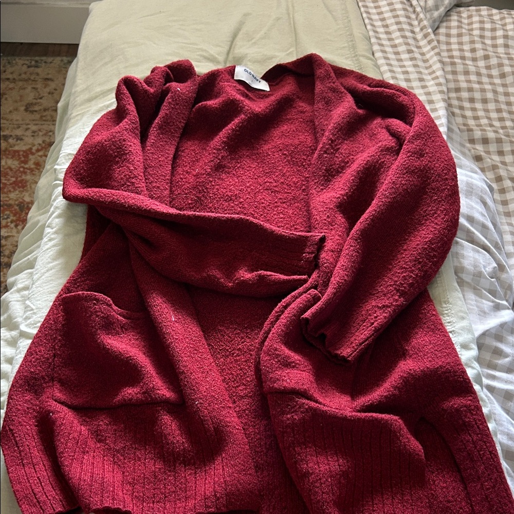 Old Navy Women's Red Cardigan Sweater